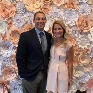 BCBG lace inset dress